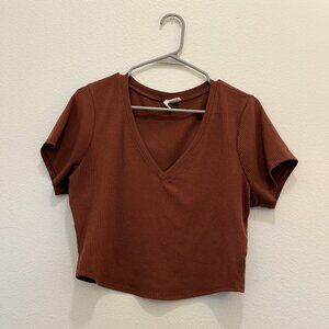 Rust Ribbed Crop Top, Tilly's size XL